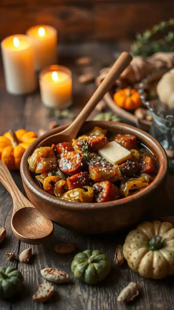 hearty cabbage and sausage stew