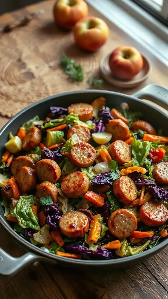 hearty cabbage sausage stir fry hearty cabbage sausage stir fry