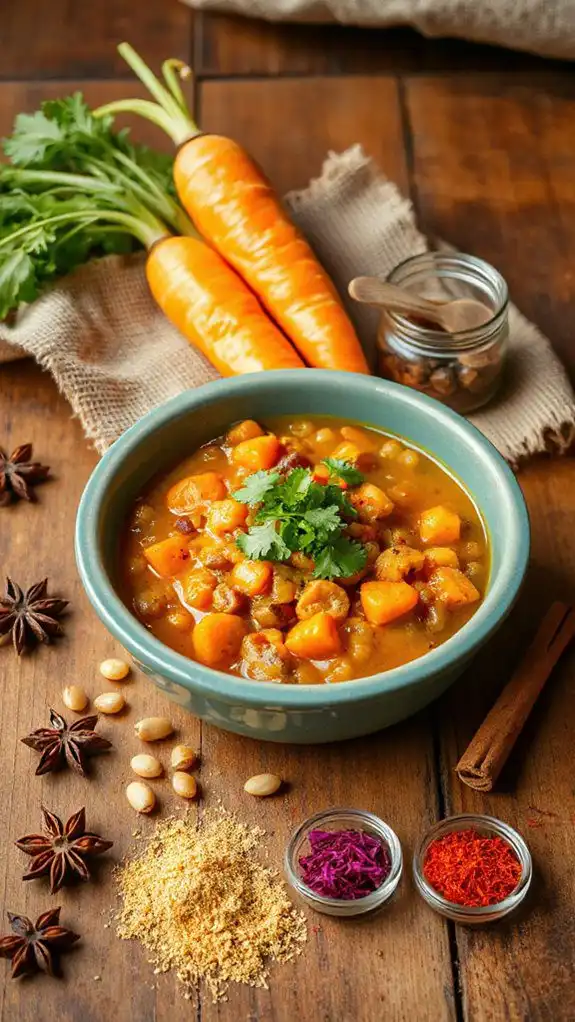 hearty carrot lentil stew