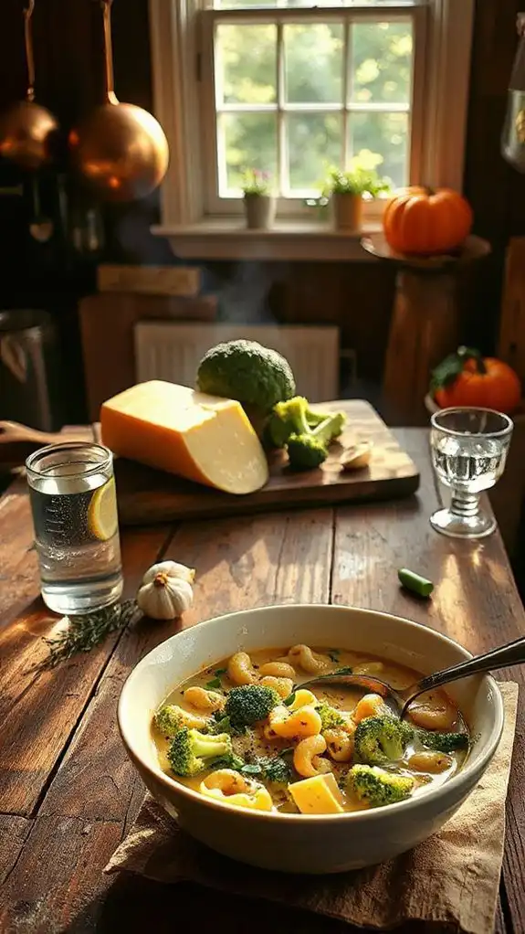 hearty cheddar broccoli soup