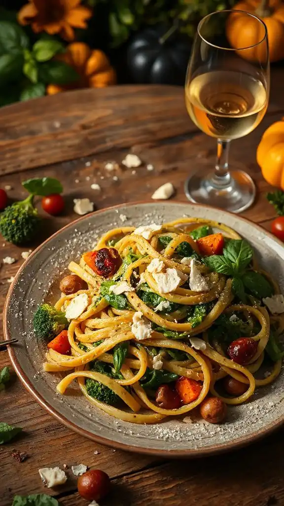hearty chestnut pesto pasta
