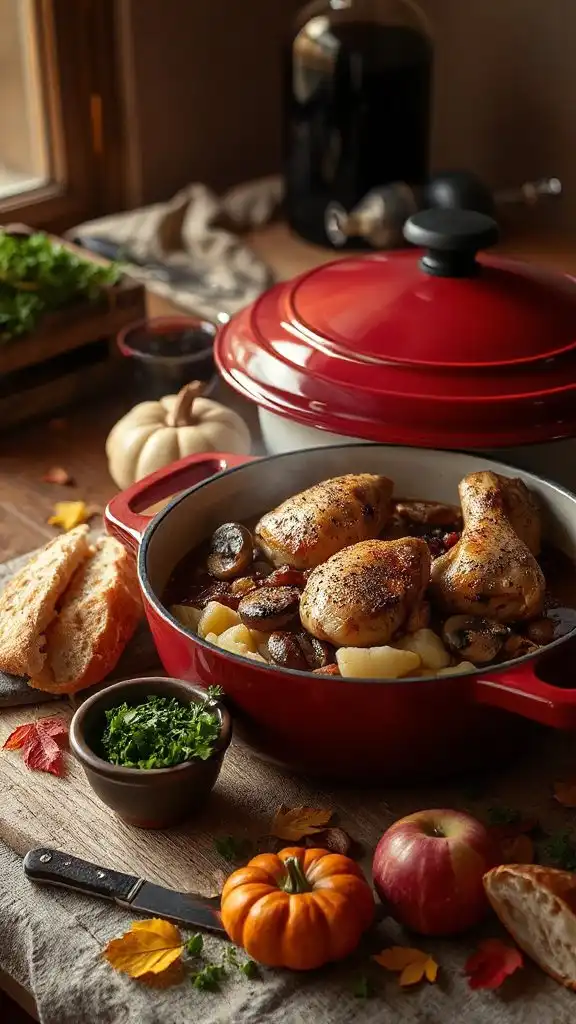 hearty chicken in wine