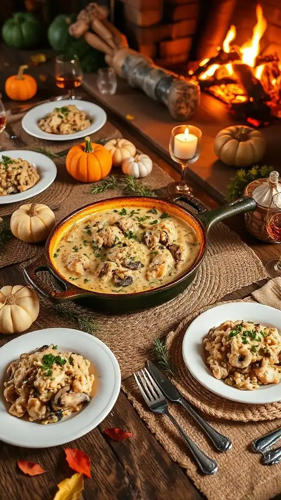 hearty chicken mushroom casserole