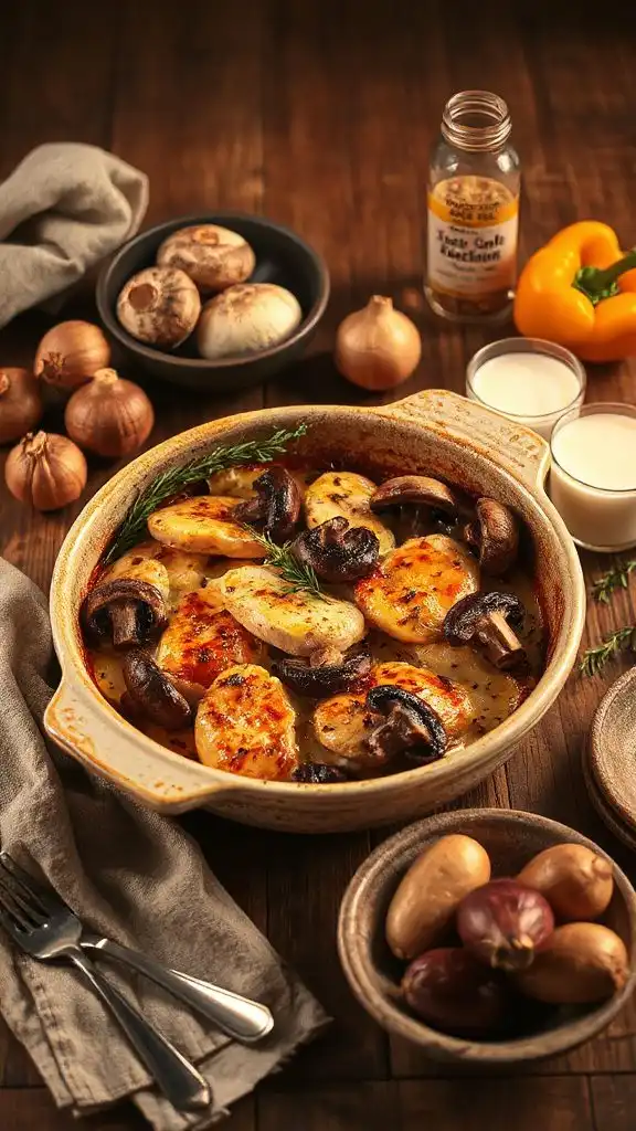 hearty chicken mushroom casserole hearty chicken mushroom casserole