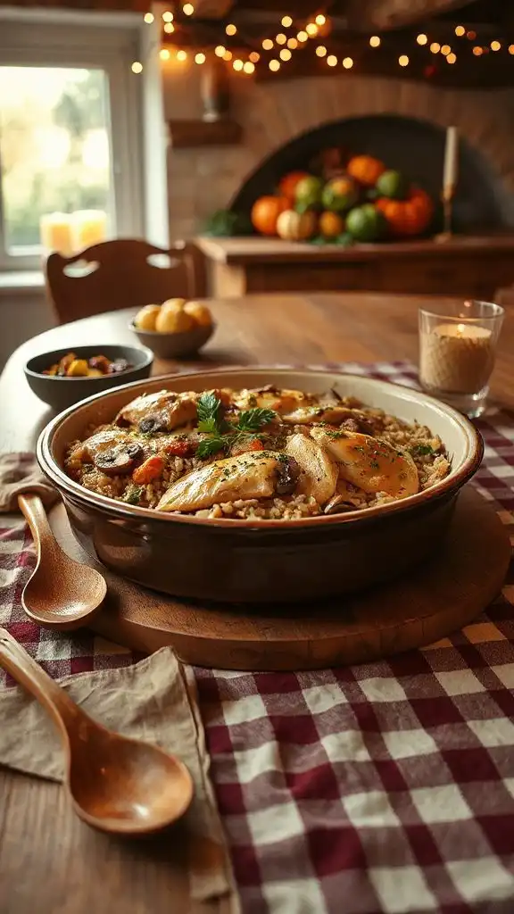 hearty chicken rice casserole