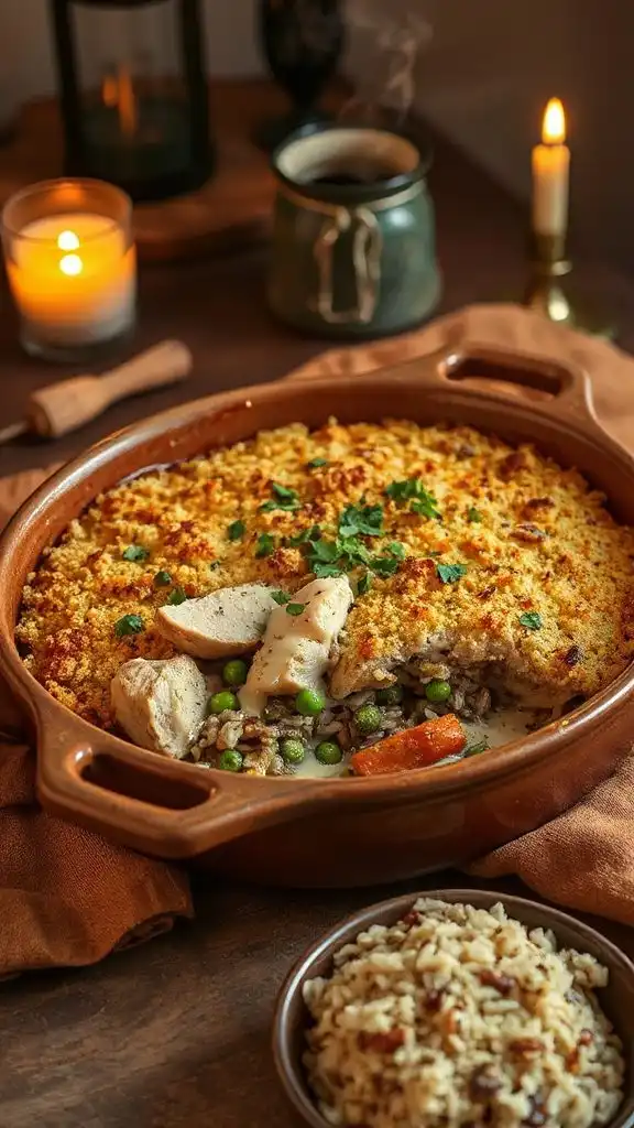 hearty chicken rice casserole
