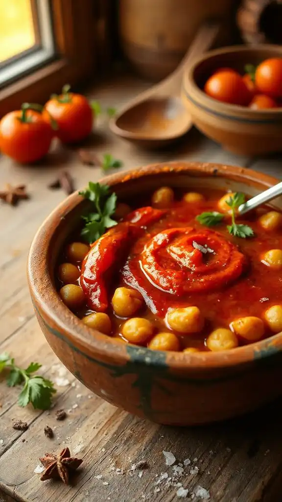 hearty chickpea harissa stew