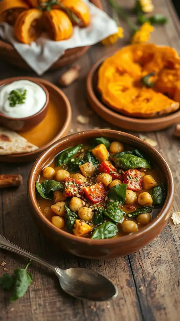 hearty chickpea spinach curry