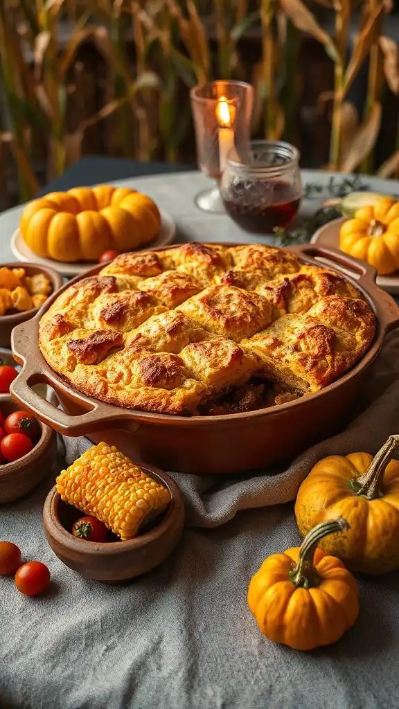 hearty cornbread beef casserole