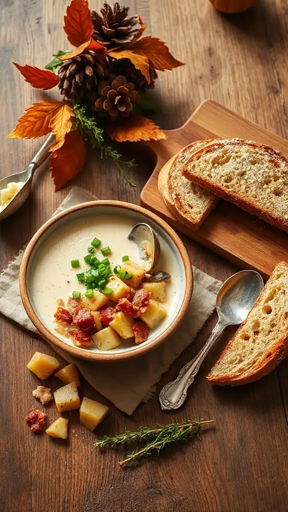 hearty creamy clam chowder
