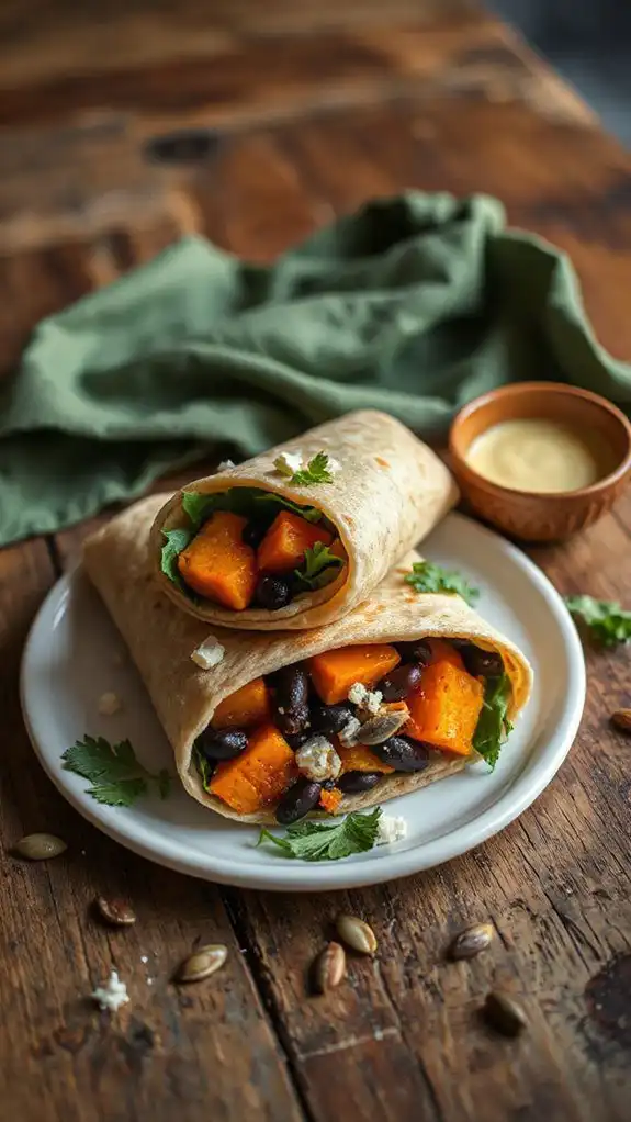 hearty fall plant based wrap