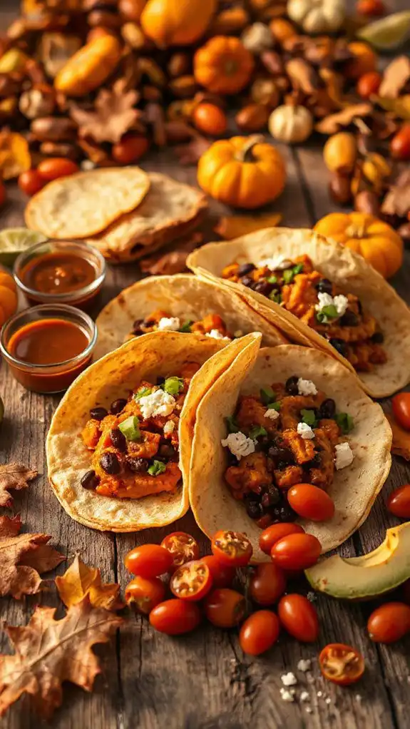 hearty fall vegetarian tacos