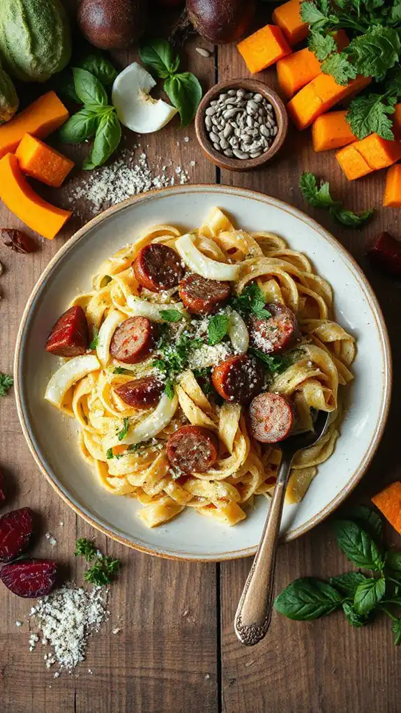 hearty fennel sausage pasta