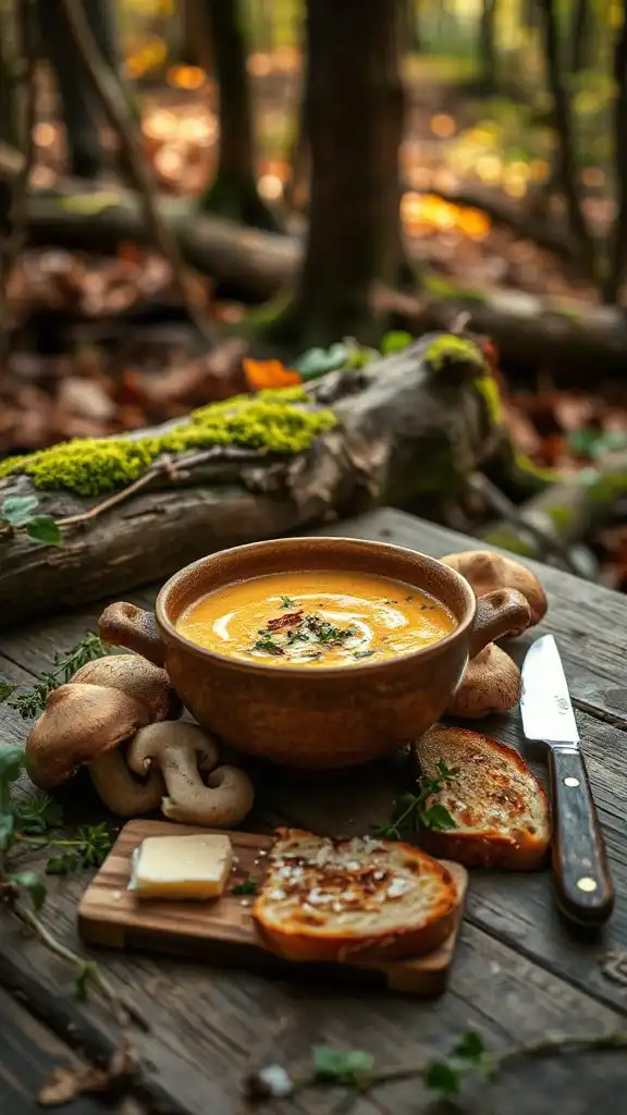 hearty foraged mushroom soup