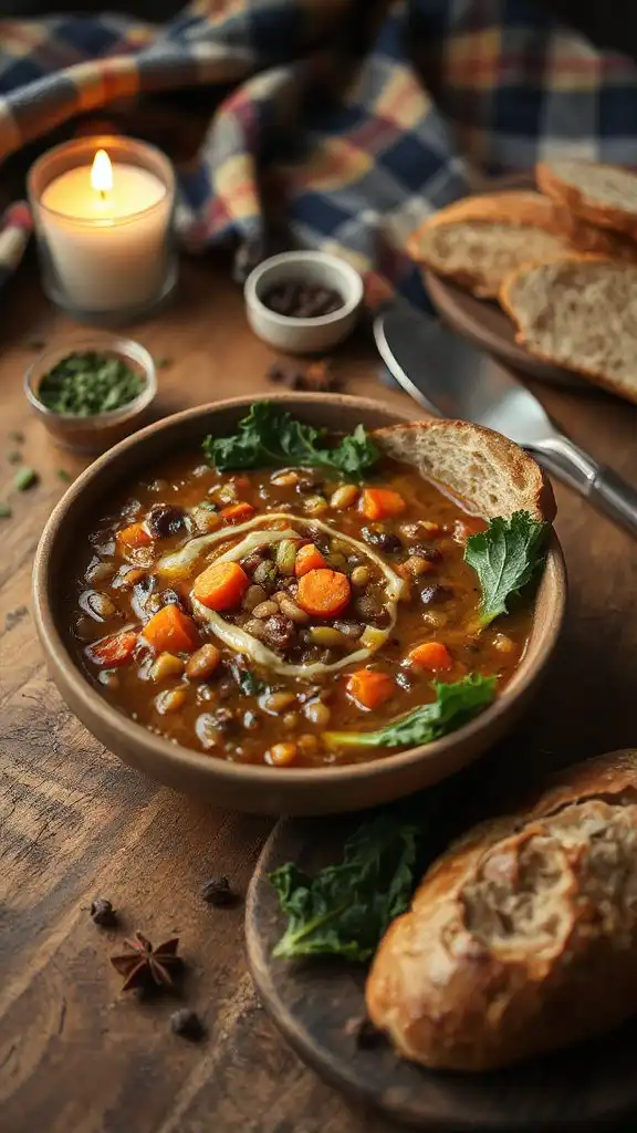 hearty lentil kale soup