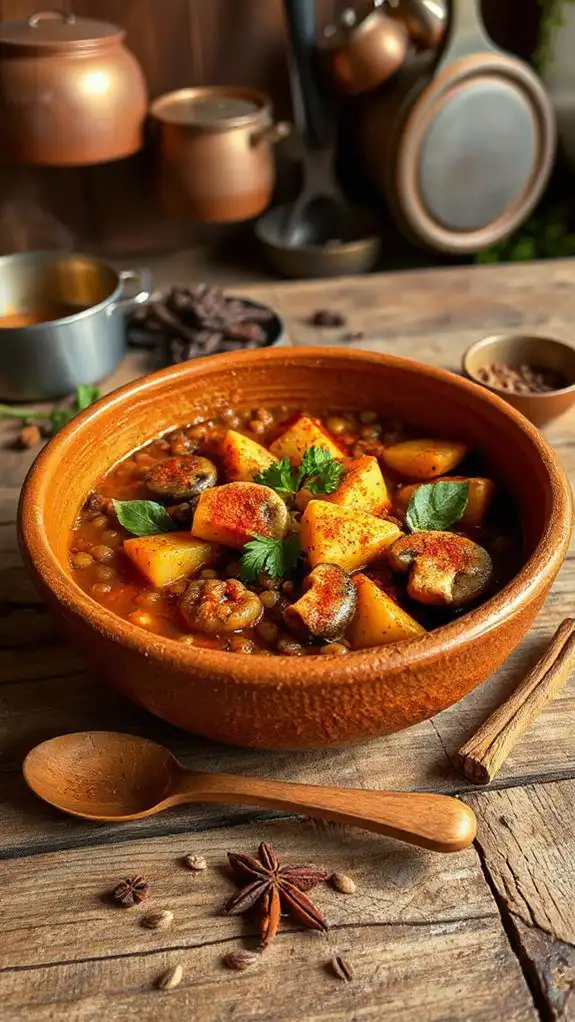 hearty lentil mushroom dish hearty lentil mushroom dish