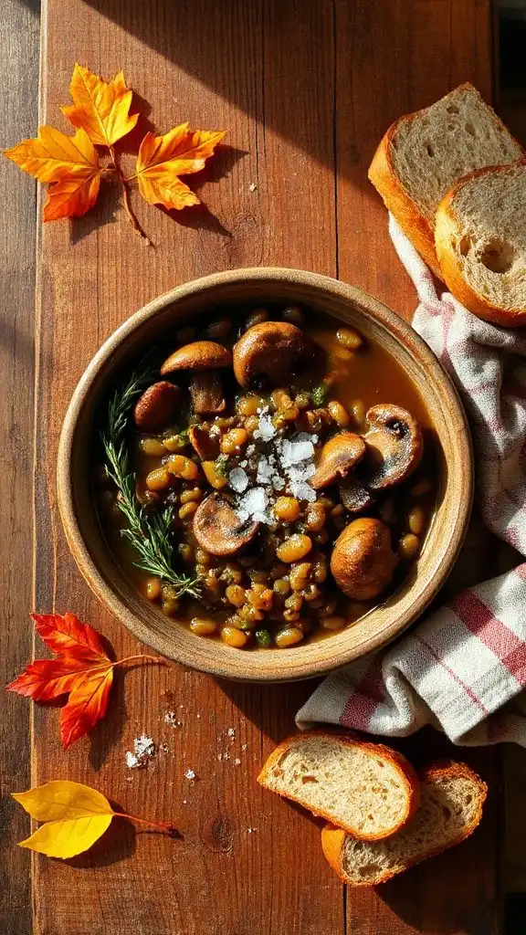 hearty lentil mushroom stew