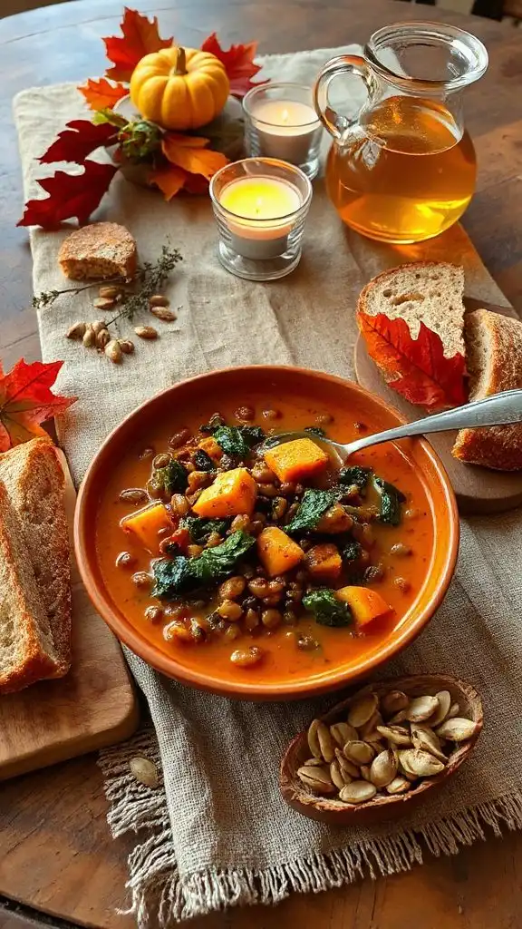 hearty lentil pumpkin stew