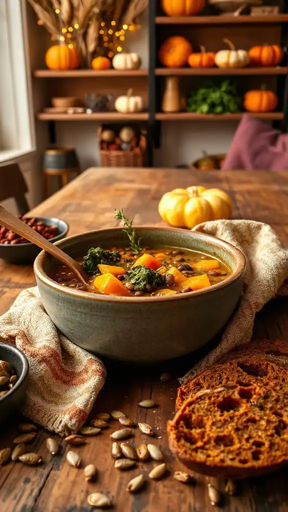 hearty lentil pumpkin stew