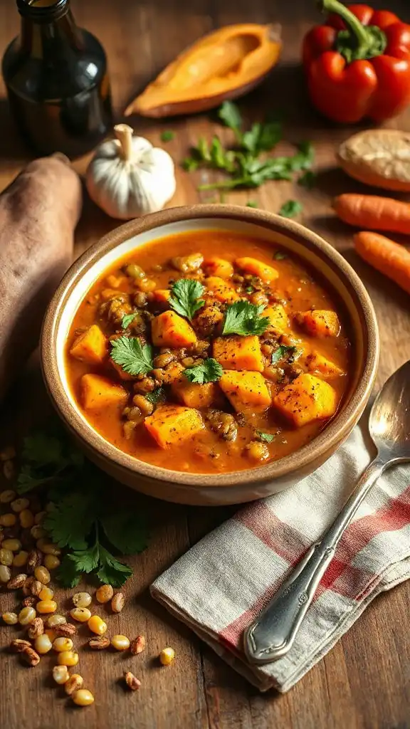 hearty lentil sweet potato stew