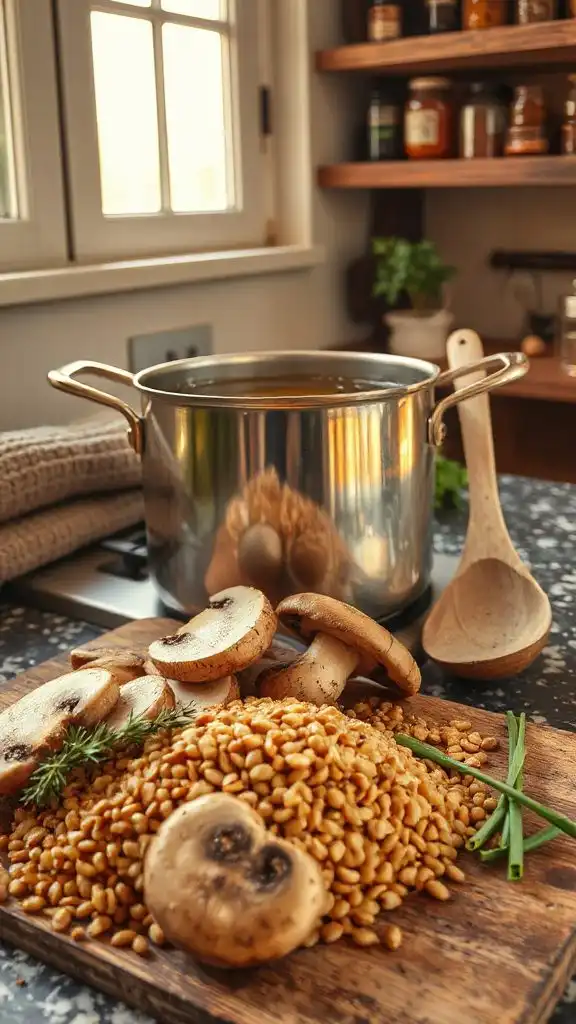 hearty mushroom barley soup