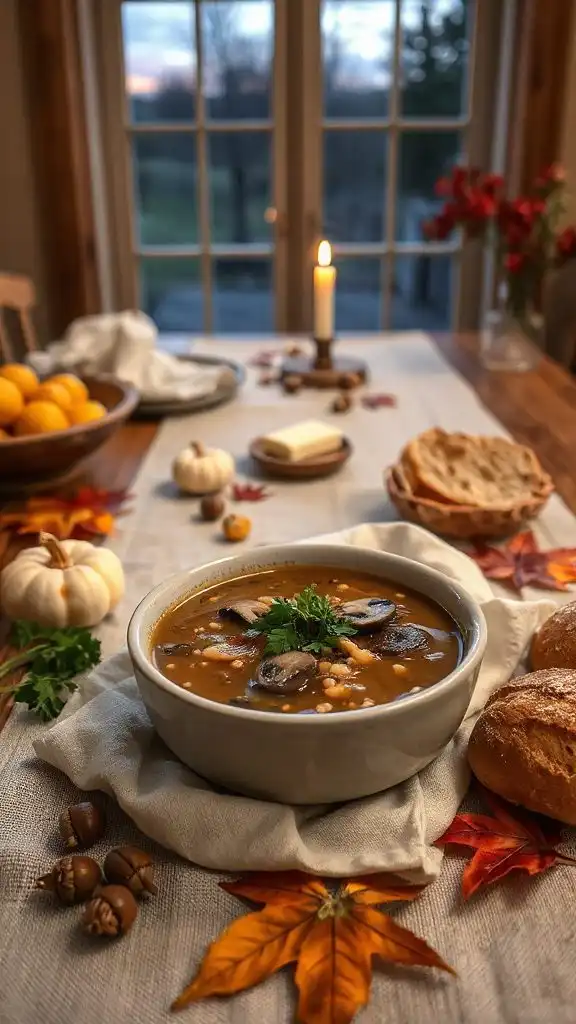 hearty mushroom barley soup