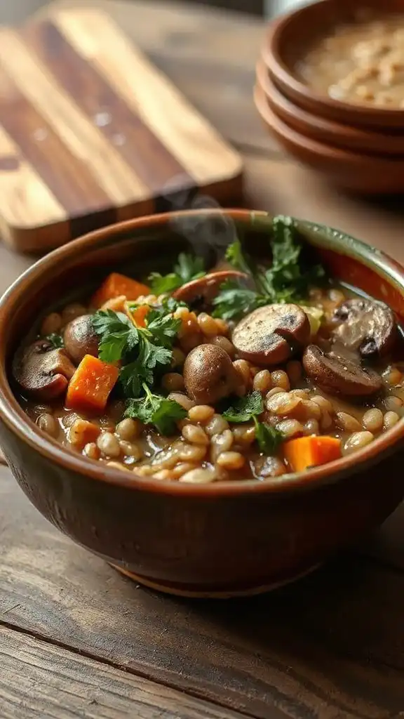 hearty mushroom barley stew