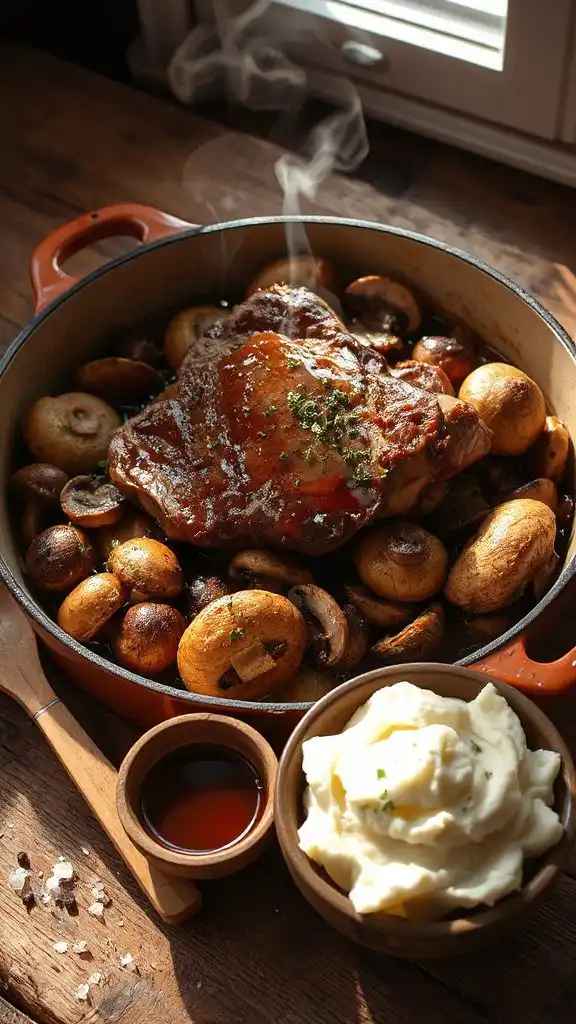 hearty mushroom onion roast