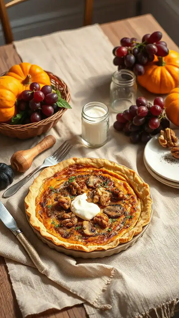 hearty mushroom swiss quiche
