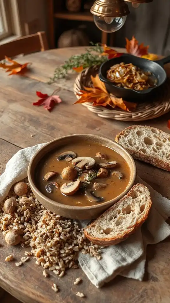 hearty mushroom wild rice soup