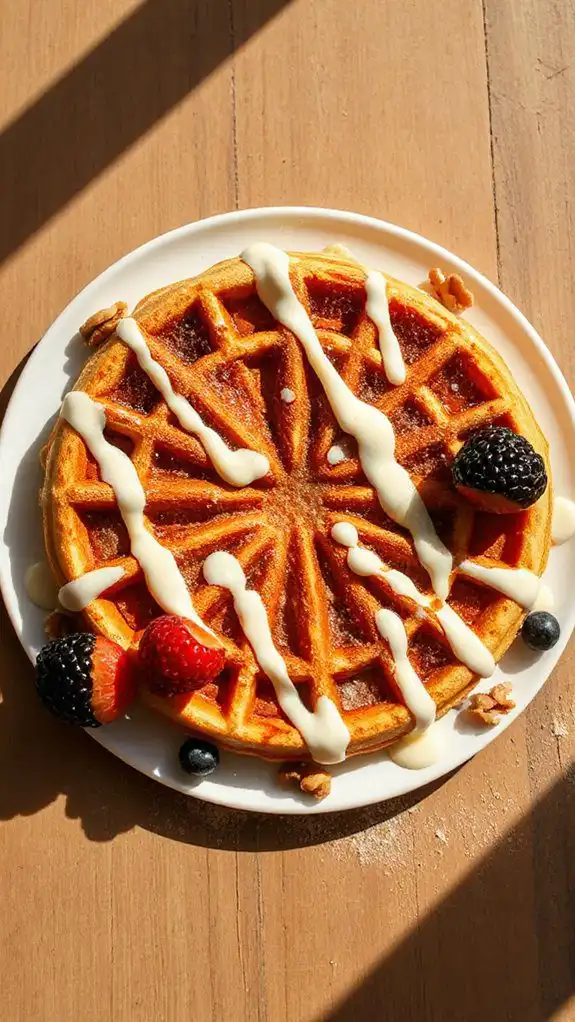 hearty oatmeal cinnamon roll waffles hearty oatmeal cinnamon roll waffles