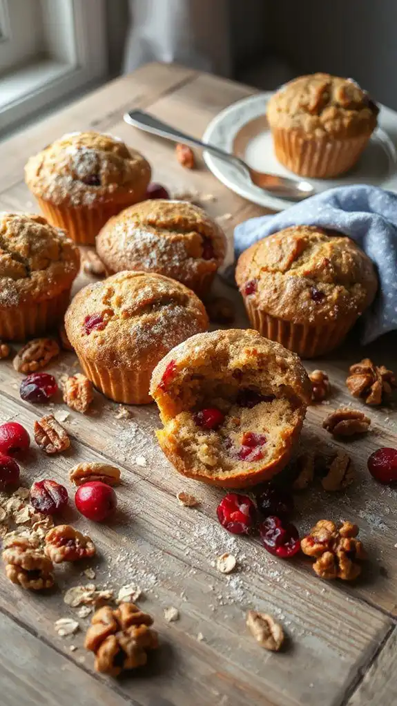 hearty oatmeal cranberry muffins