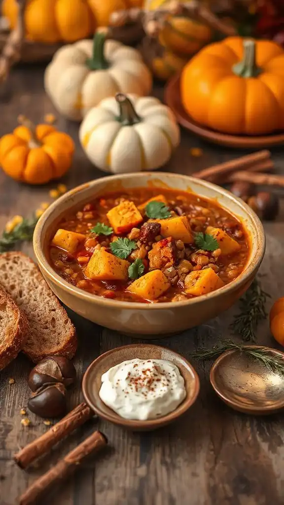 hearty pumpkin barley chili