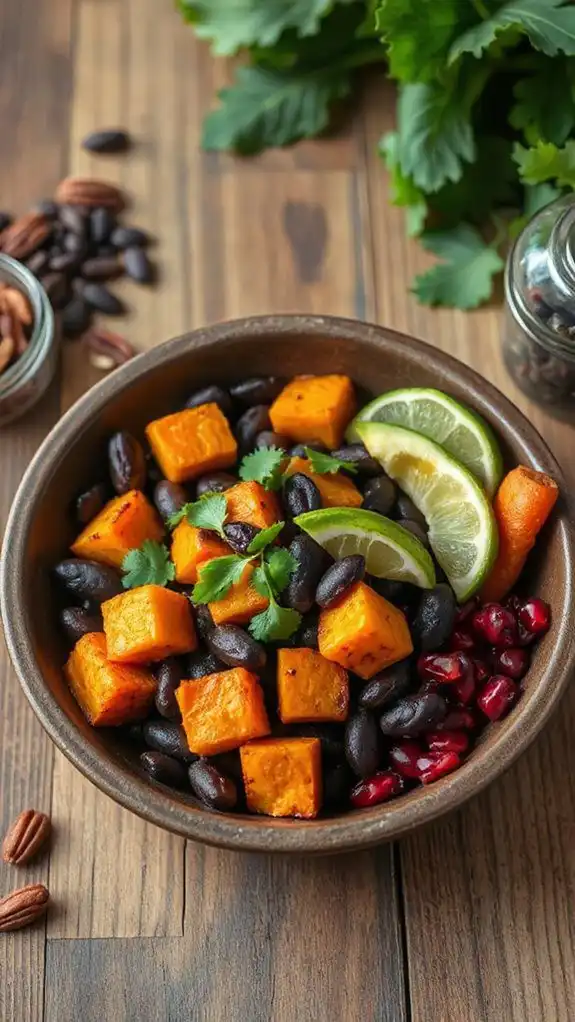 hearty pumpkin black bean bowl