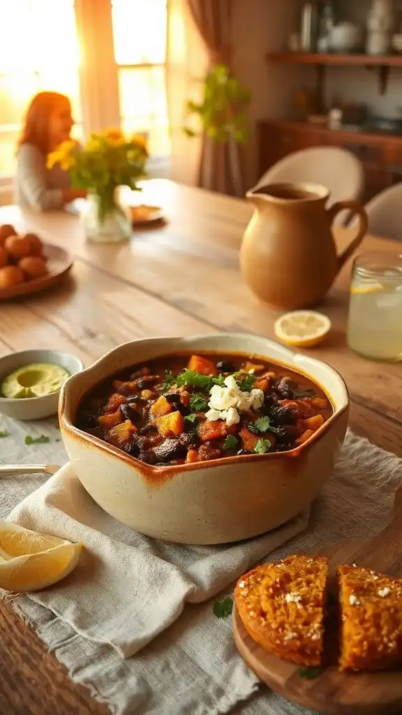 hearty pumpkin black bean chili