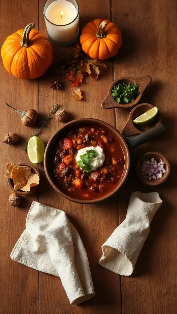 hearty pumpkin black bean chili