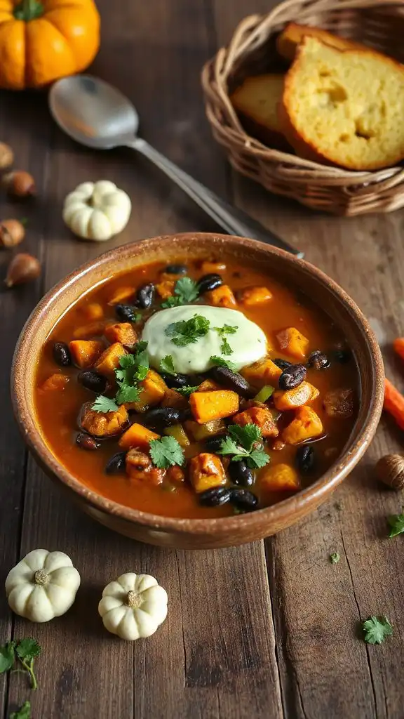 hearty pumpkin black bean chili