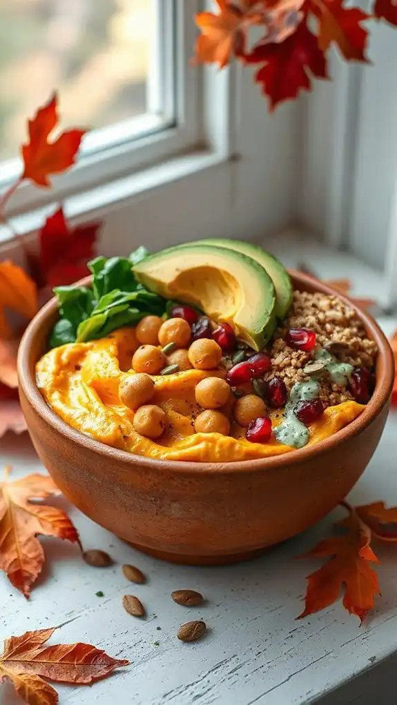 hearty pumpkin chickpea bowl