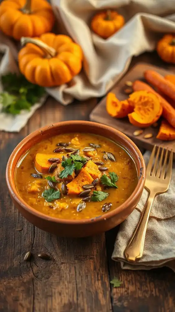 hearty pumpkin lentil curry