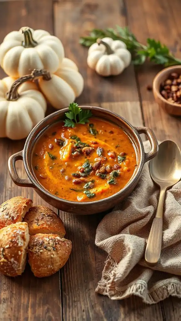 hearty pumpkin lentil stew