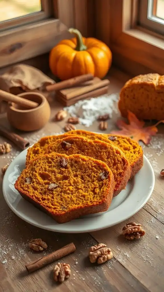 hearty pumpkin nut bread