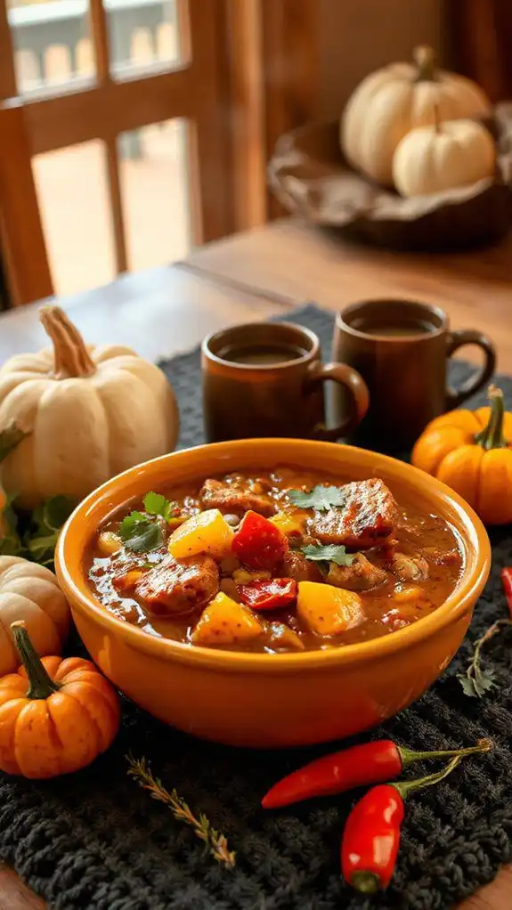 hearty pumpkin sausage chili