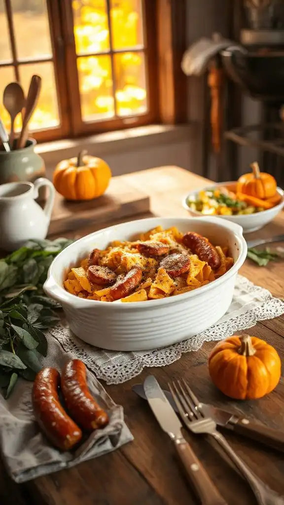 hearty pumpkin sausage pasta