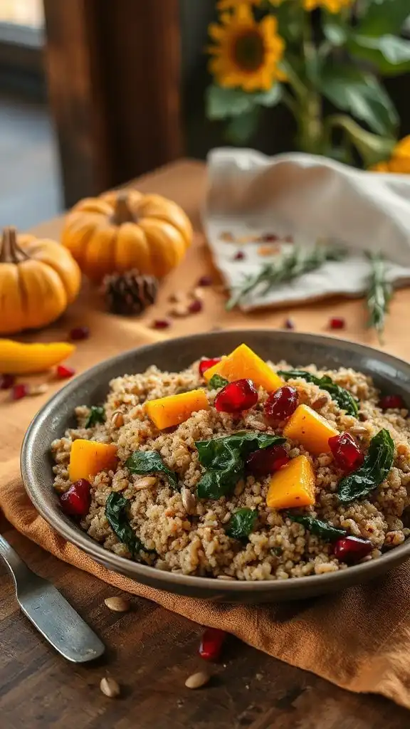 hearty quinoa sunflower pilaf