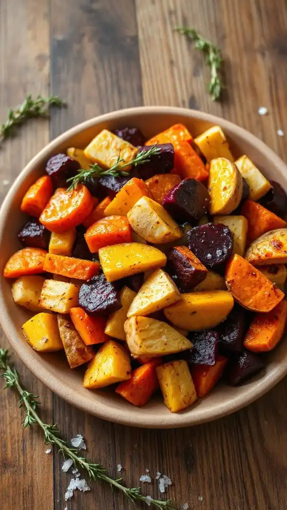 hearty roasted root vegetables