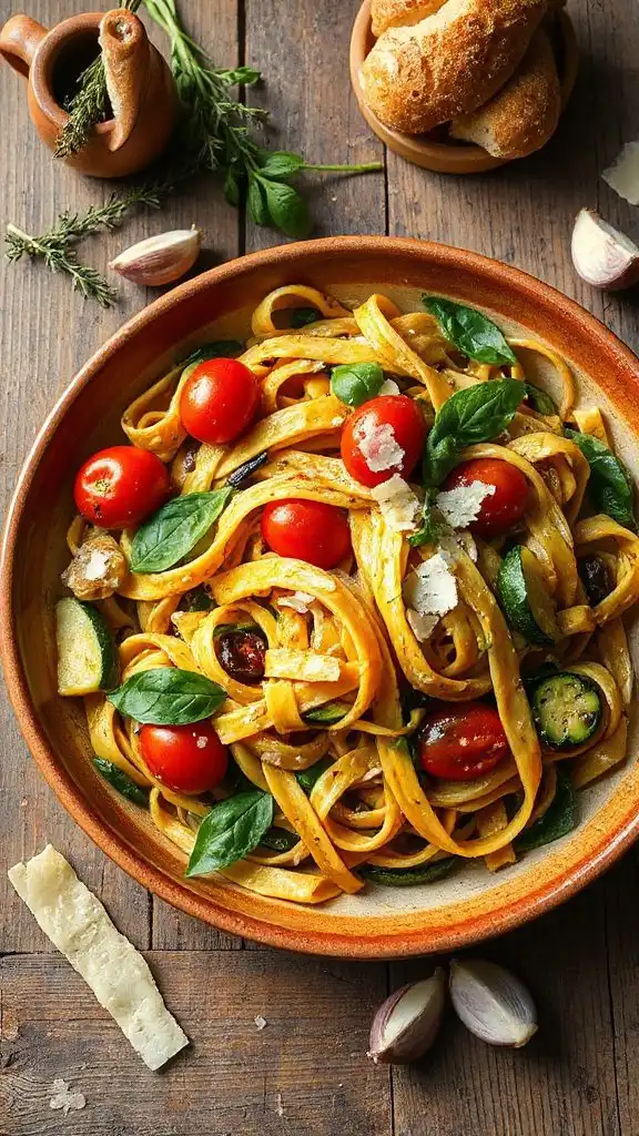 hearty rustic vegetable pasta