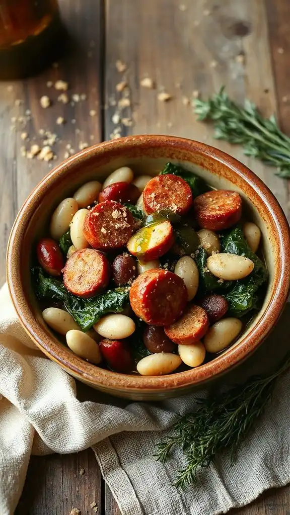 hearty sausage and kale dish