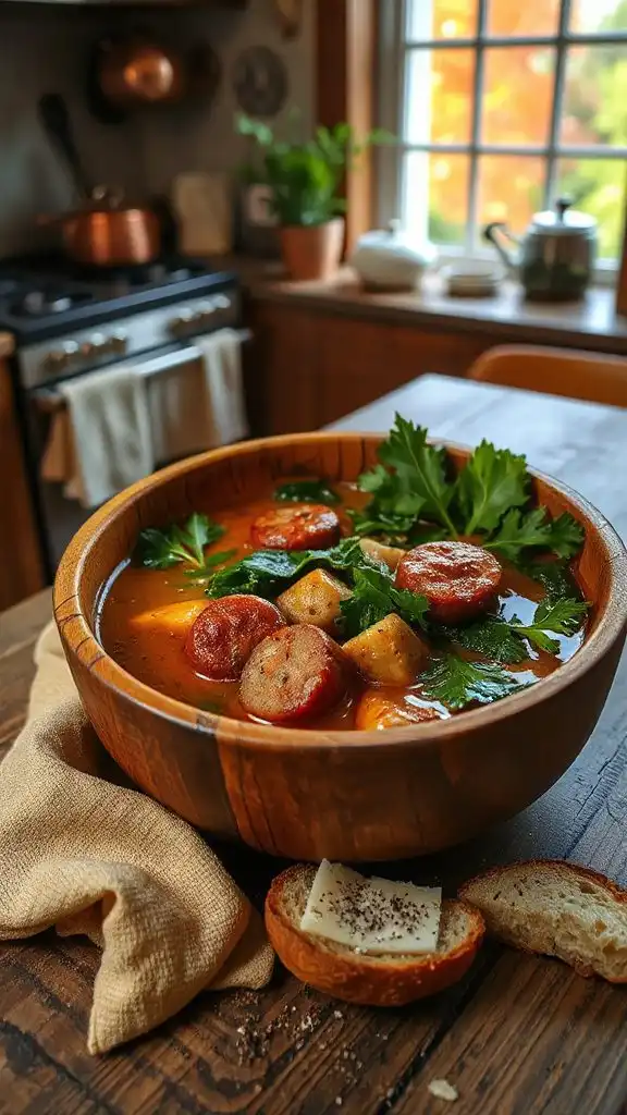 hearty sausage kale soup