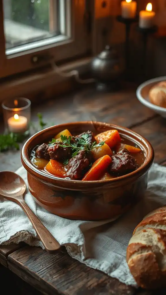 hearty slow cooked beef stew