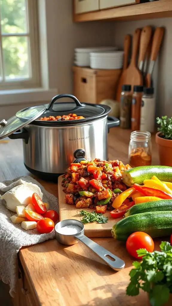 hearty slow cooker vegetable chili